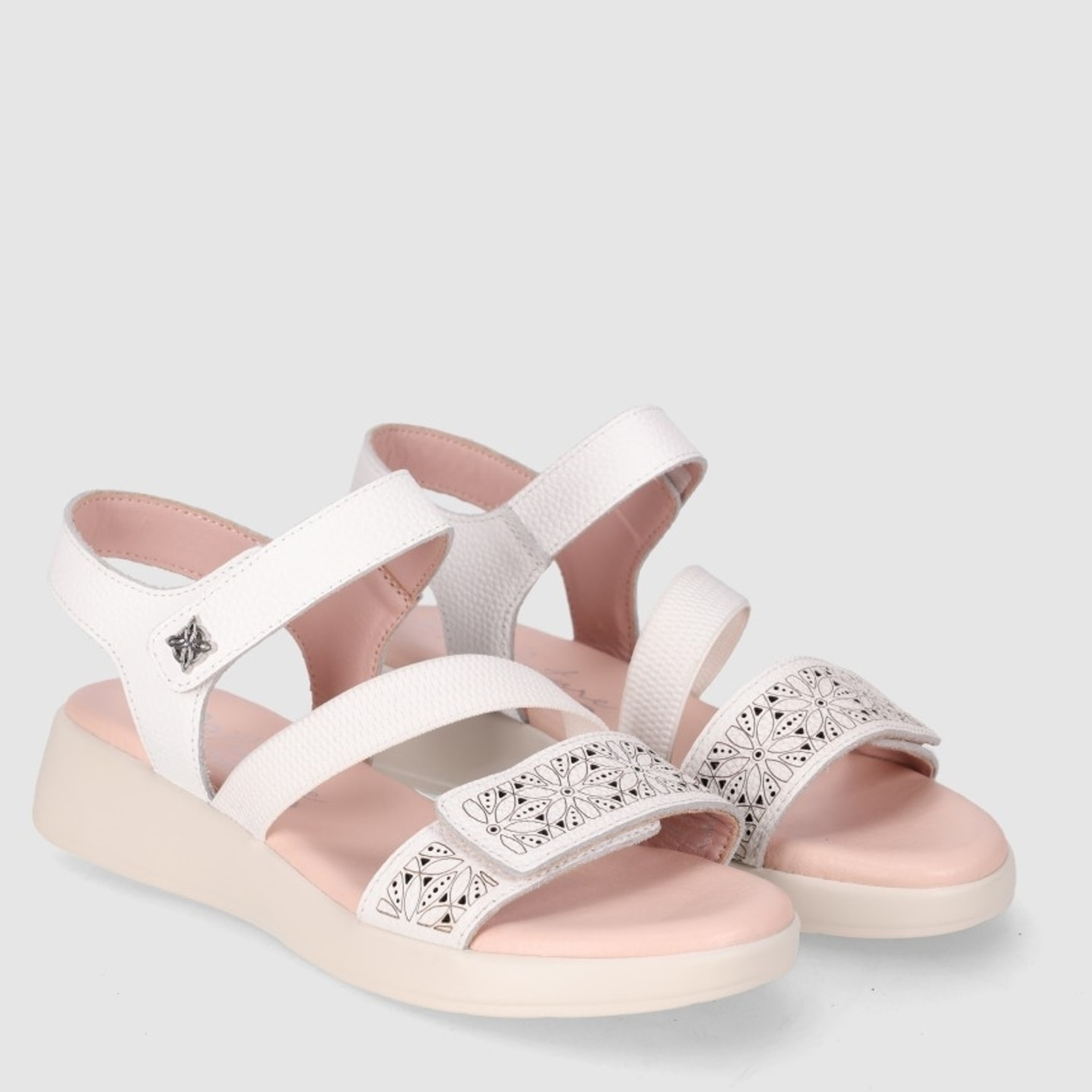 Sandalias de Piel - Blanco - Tacón: 5 cm