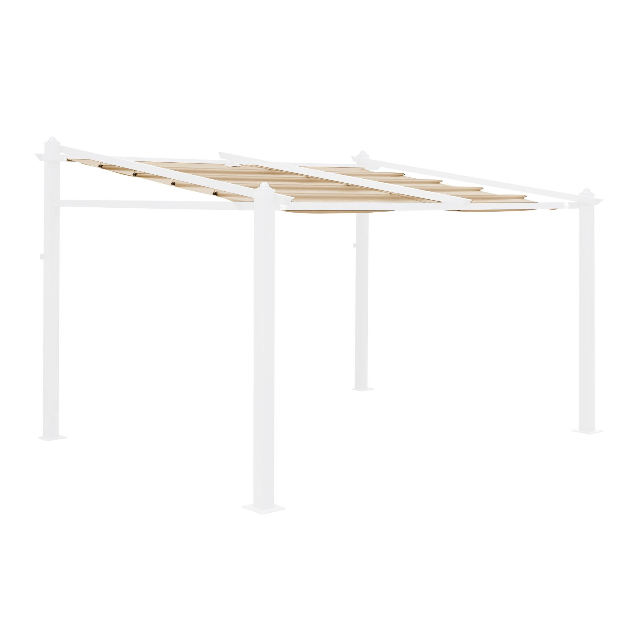 Toile de toit beige pour tonnelle 3x4m Murum - toile de rechange pergola. toile de remplacement