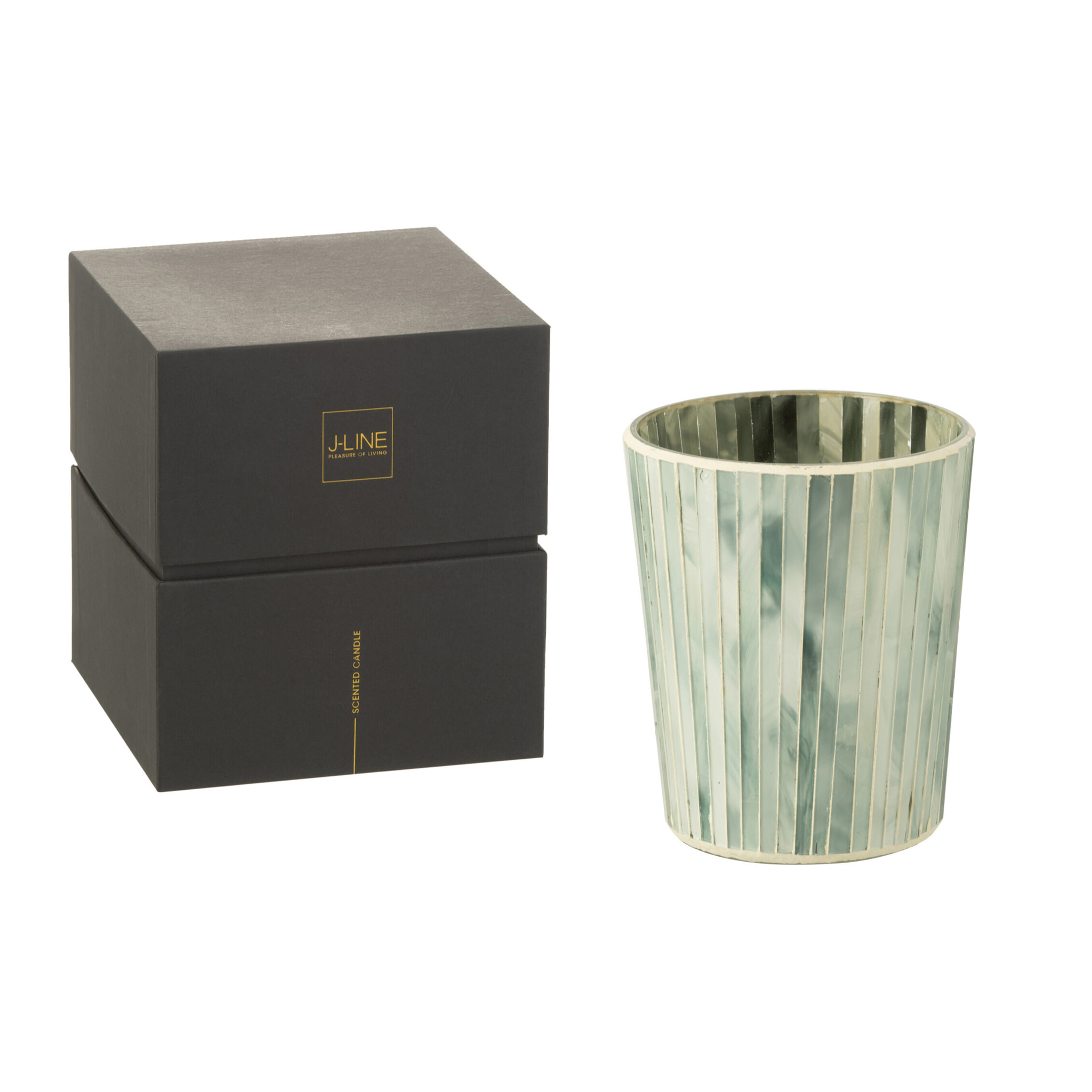 J-Line bougie parfumée Noa - Seaside Bliss - verre - bleu clair - medium - 55H