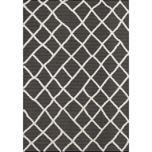 Nala - tapis moderne motif losange, noir