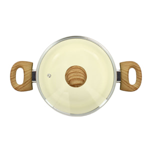 Faitout 20cm avec revêtement céramique crème - tous feux COLORAMA