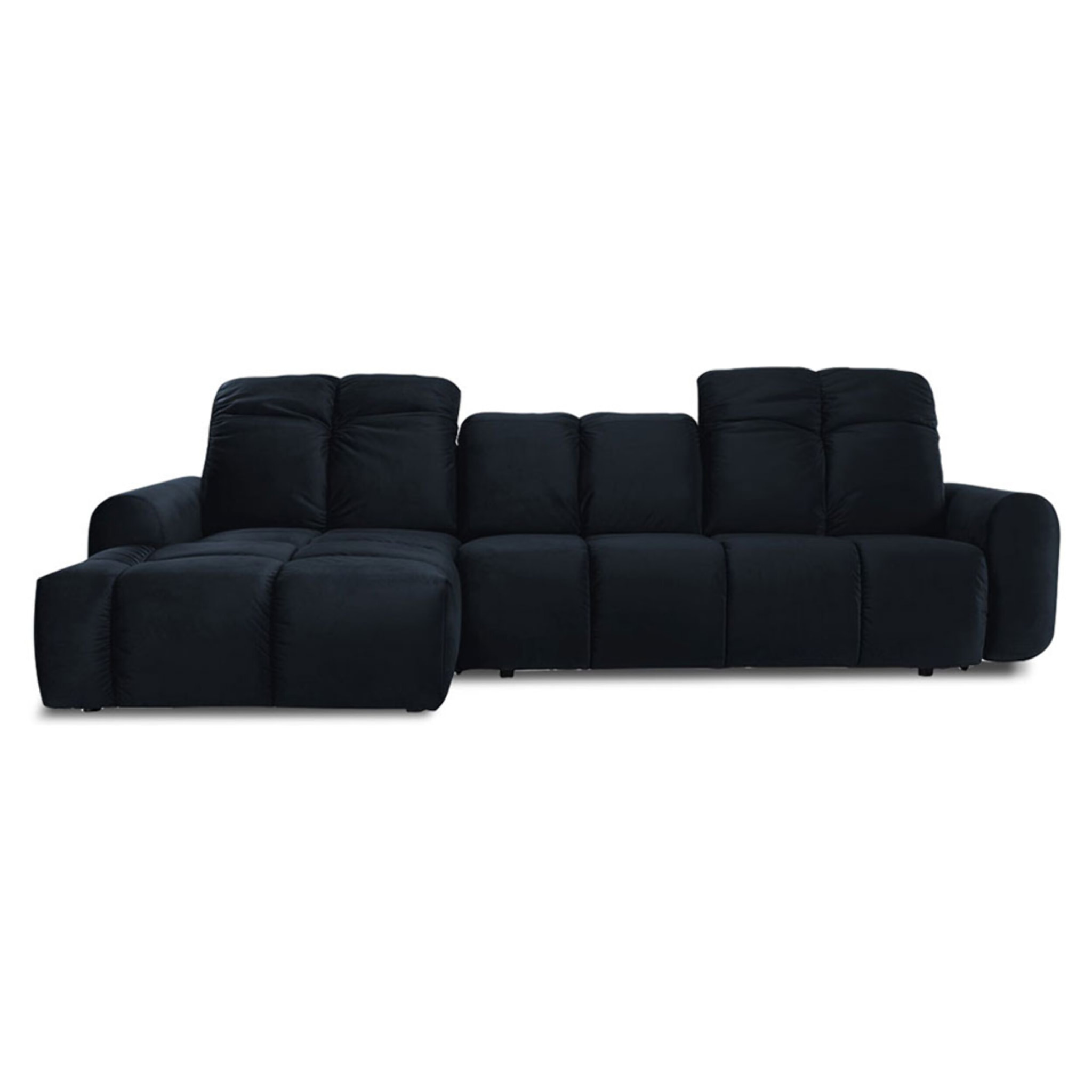 Canapé d'Angle Gauche Velours Anacapri, 3 Places, Repose-têtes Ajustables, Style Contemporain