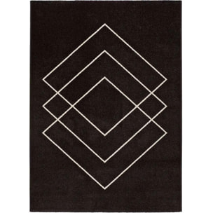BREDA Alfombra geométrica de pelo corto negro, varias medidas disponibles.