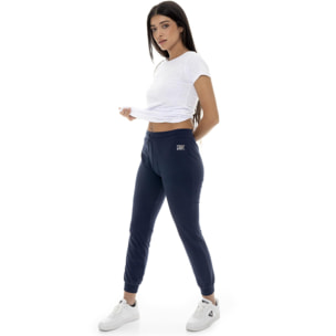 Pantalón de mujer de algodón sin forro polar con puños Leone Basic