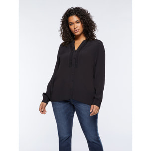 Fiorella Rubino - Blusa con pliegues por delante - Negro