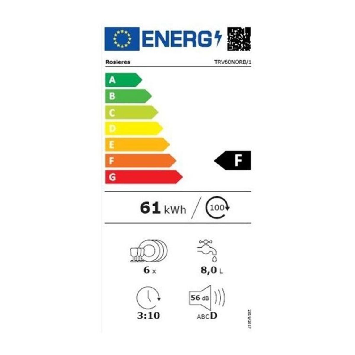 Combiné four lave-vaisselle ROSIERES TRV60NORB/1 TRIO Vitro W