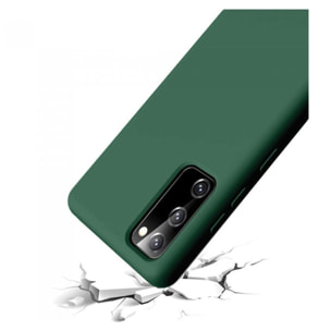 Coque Samsung Galaxy S20 FE Silicone liquide Vert Foret + 2 Vitres en Verre trempé Protection écran Antichocs