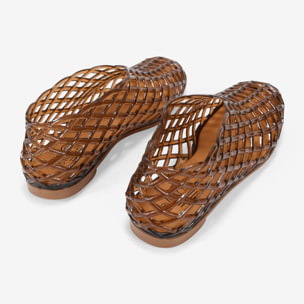 Bailarinas de goma marrones con malla