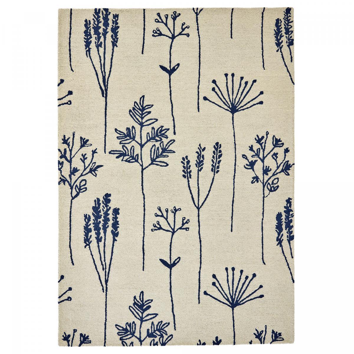 Tapis salon et chambre fait à la main en laine motif floral CHICDOUK