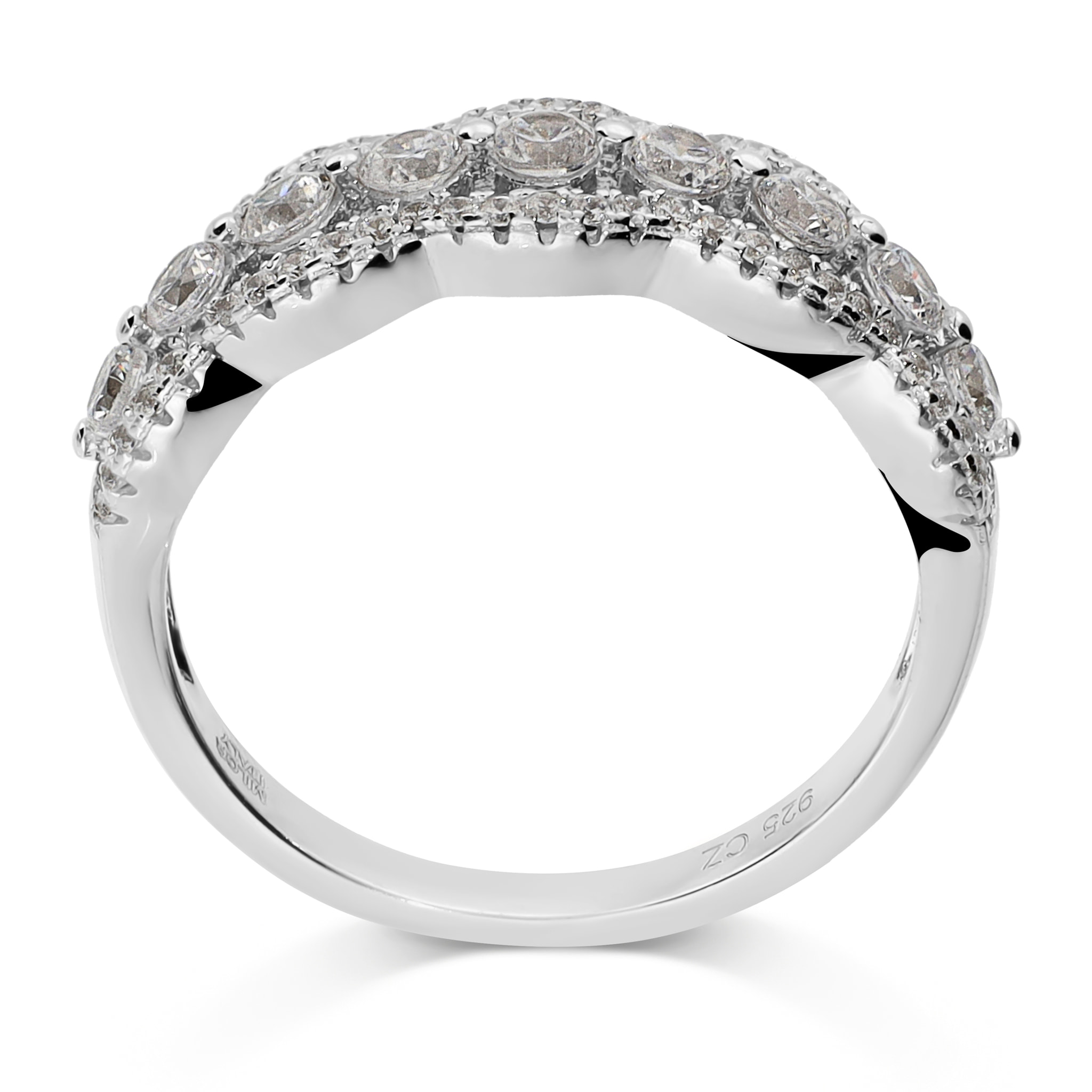 Anello Riviera in Argento 925 Design Sinuoso