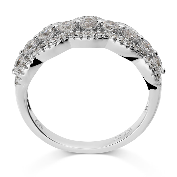 Anello Riviera in Argento 925 Design Sinuoso