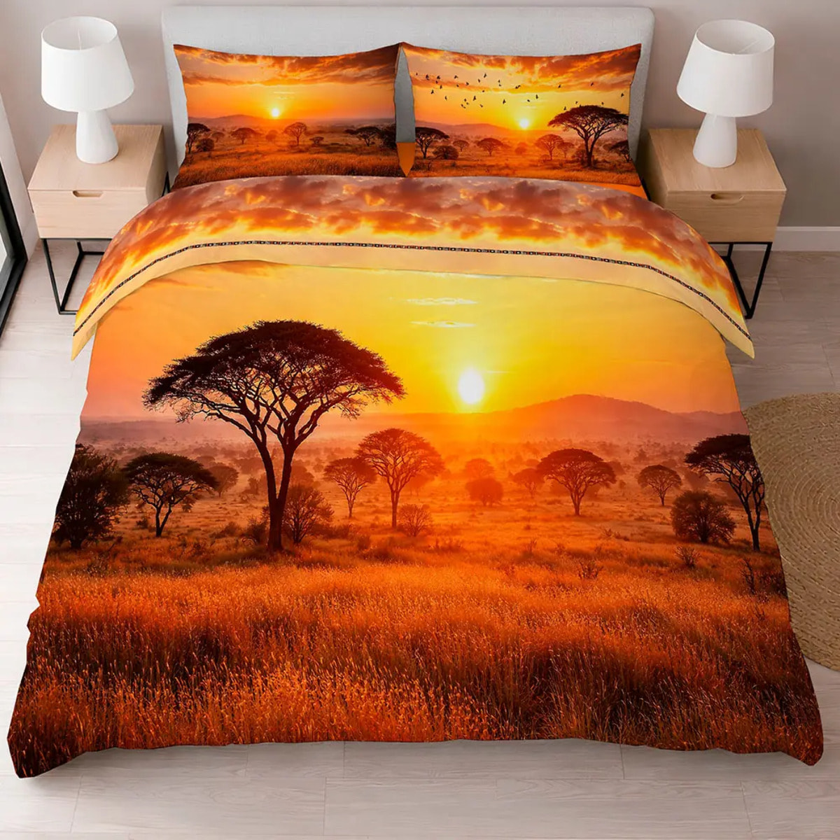 Completo Lenzuola KENYA 100% Cotone e Made in Italy con stampa digitale HD