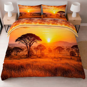 Completo Lenzuola KENYA 100% Cotone e Made in Italy con stampa digitale HD