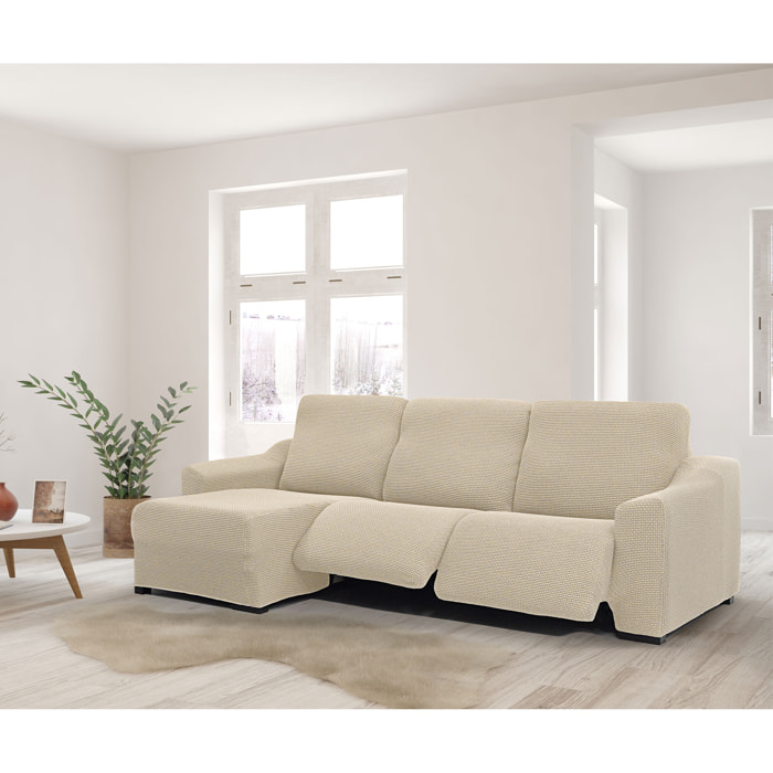 Funda para Chaise Longue izquierda (visto de frente ) brazo largo SÚPER ELÁSTICA con RELAX modelo HELENA