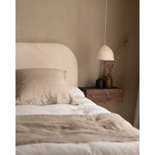 Tête de lit déhoussable en bouclé blanc en différentes tailles