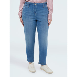 Fiorella Rubino - Jeans Balloon lavaggio washed - Azzurro