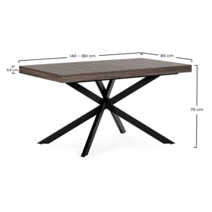 Mesa de Comedor Extensible Palermo efecto Nogal, 140-180 cm