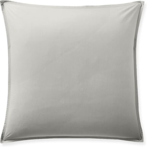 Paire de Taies d'oreiller percale de coton lavé gris perle 65x65 cm