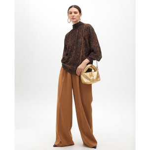 Blusa Collo Alto Stampa Animalier