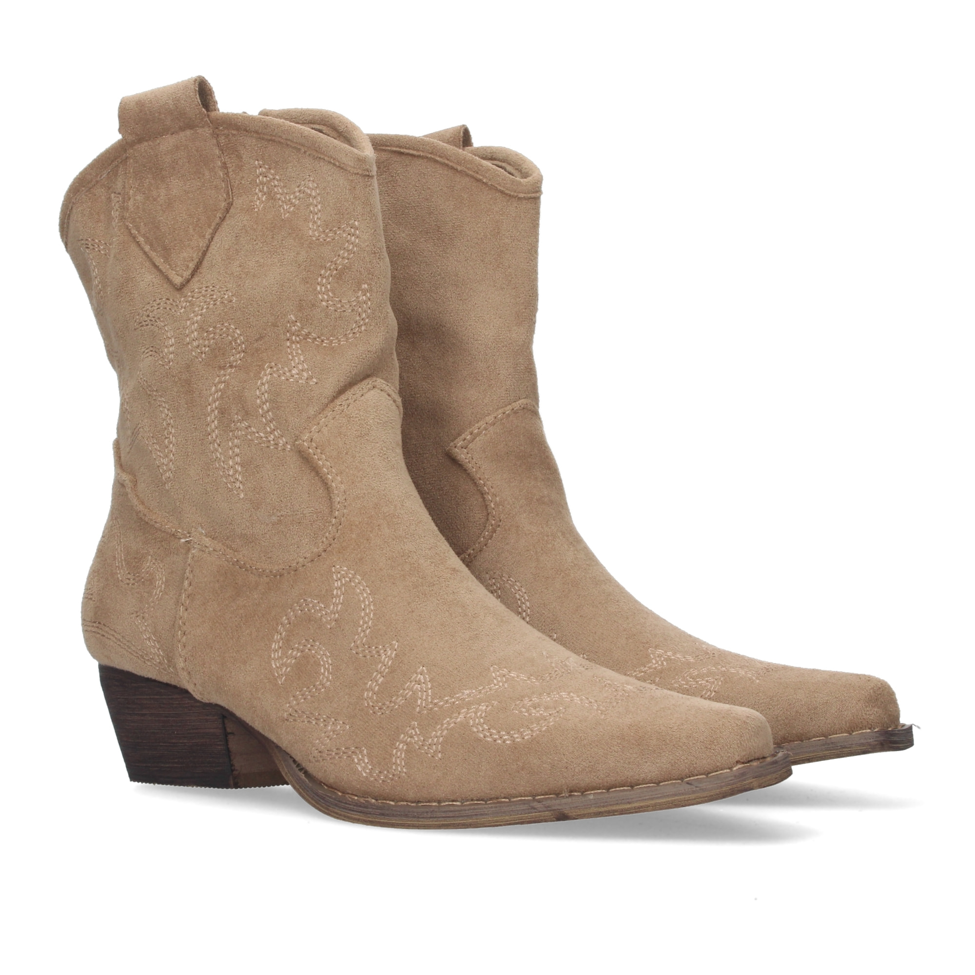 Botín de tacón bajo y cierre de cremallera