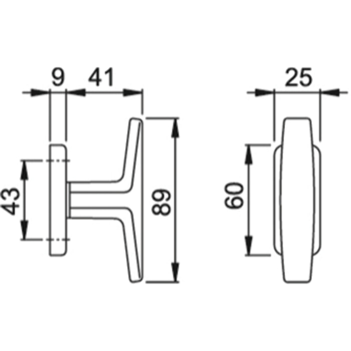 Bouton de crémone 065/32P HOPPE Alu anodisé F2 - Carré 7x65 mm - 633029