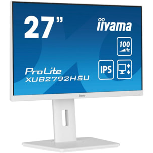 Ecran PC IIYAMA PROLITE XUB2792HSU-W6 27''Plat IPS Blanc