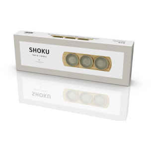 Plateau en bambou avec 3 bols Shoku