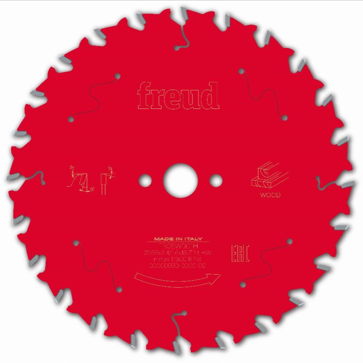 Lame pour scie circulaire portative FREUD - Ø160 2,4/1,6 AL16 Z24 BA 15° - F03FS09673 -FR06W001H