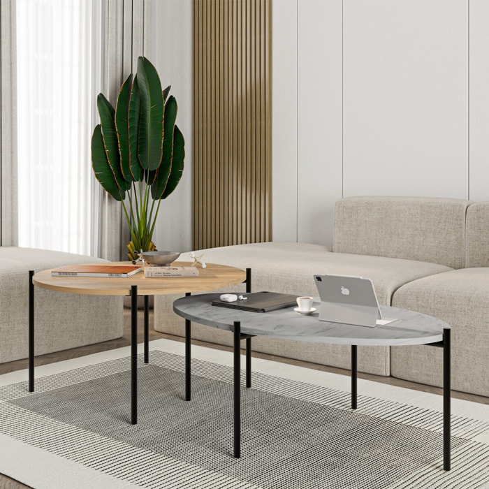 Lot de 2 tables basses gigognes - LORIS