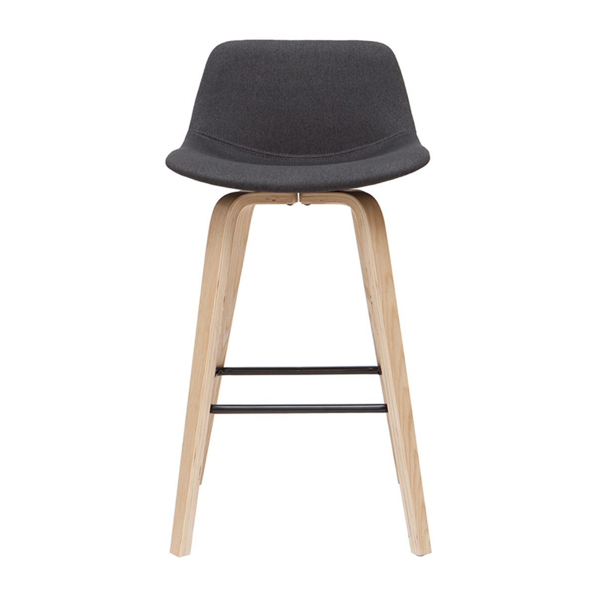 Tabourets de bar scandinaves gris foncé H65 cm (lot de 2) NONIE