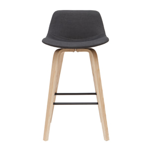 Tabourets de bar scandinaves gris foncé H65 cm (lot de 2) NONIE