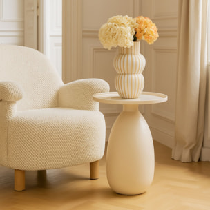 Table d'appoint plateau en métal avec effet céramique VOLDA