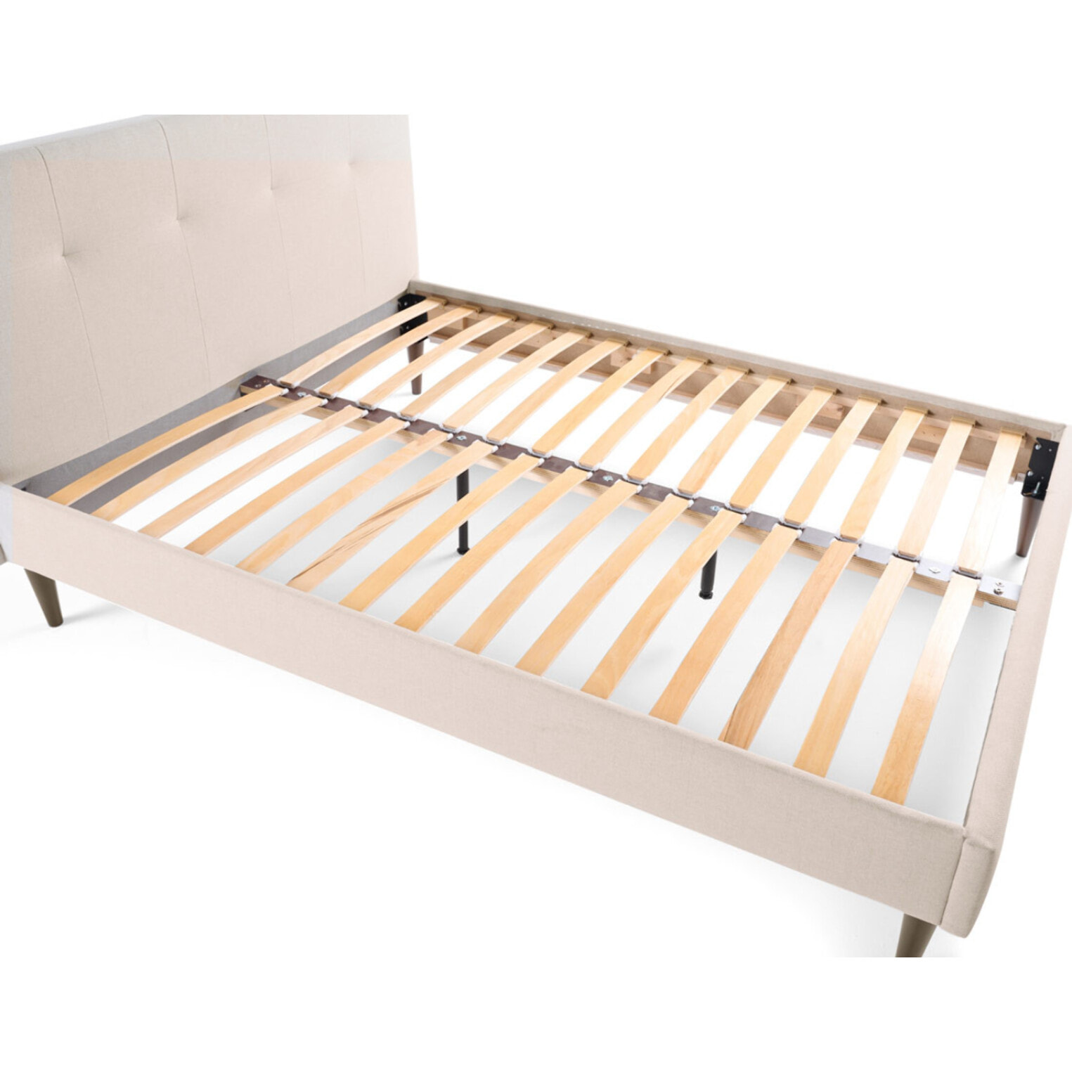 Monet - lit - 140x190 - sommier inclus - en tissu - Beige