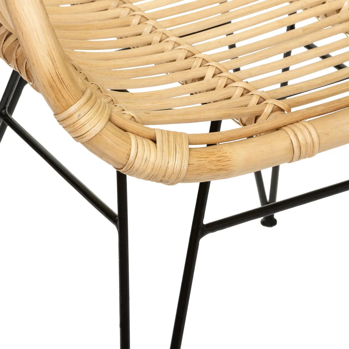 Fauteuil "Koeta" métal rotin