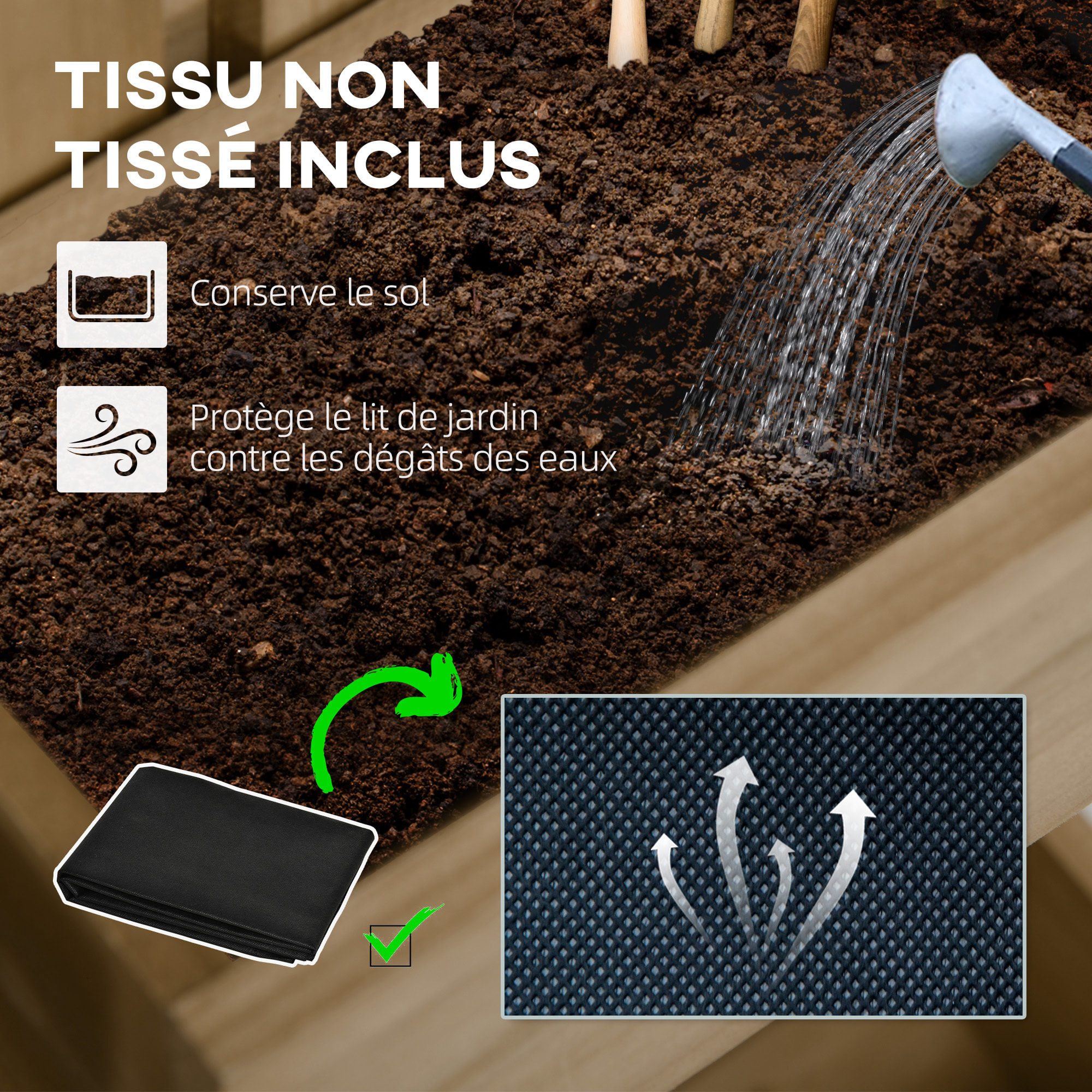 Jardinière murale avec treillis - lot de 3 jardinières murales - dim. 60L x 16l x 80H cm - bois sapin carbonisé