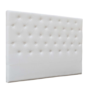 Tête de lit capitonnée "Déco" - 149 cm - Blanc - En PVC