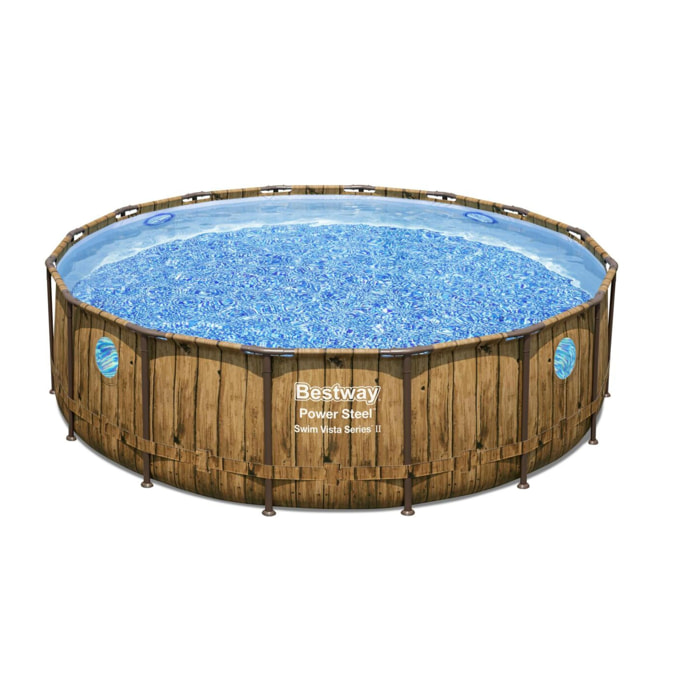 Piscine hors sol effet rotin brun 4,88 x 1,22 m KAILA