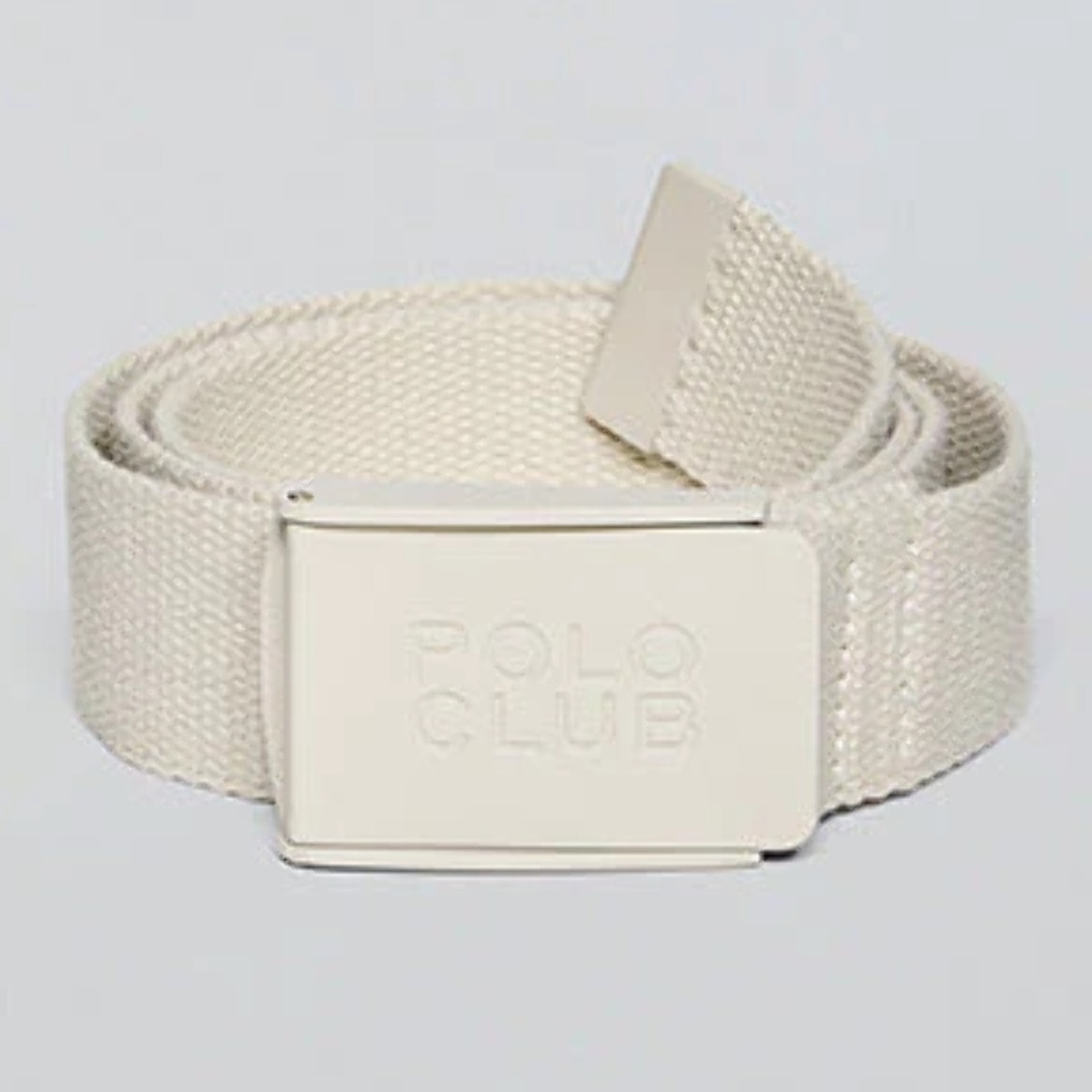 Cinturón Brahim beige canvas con hebilla logotipada