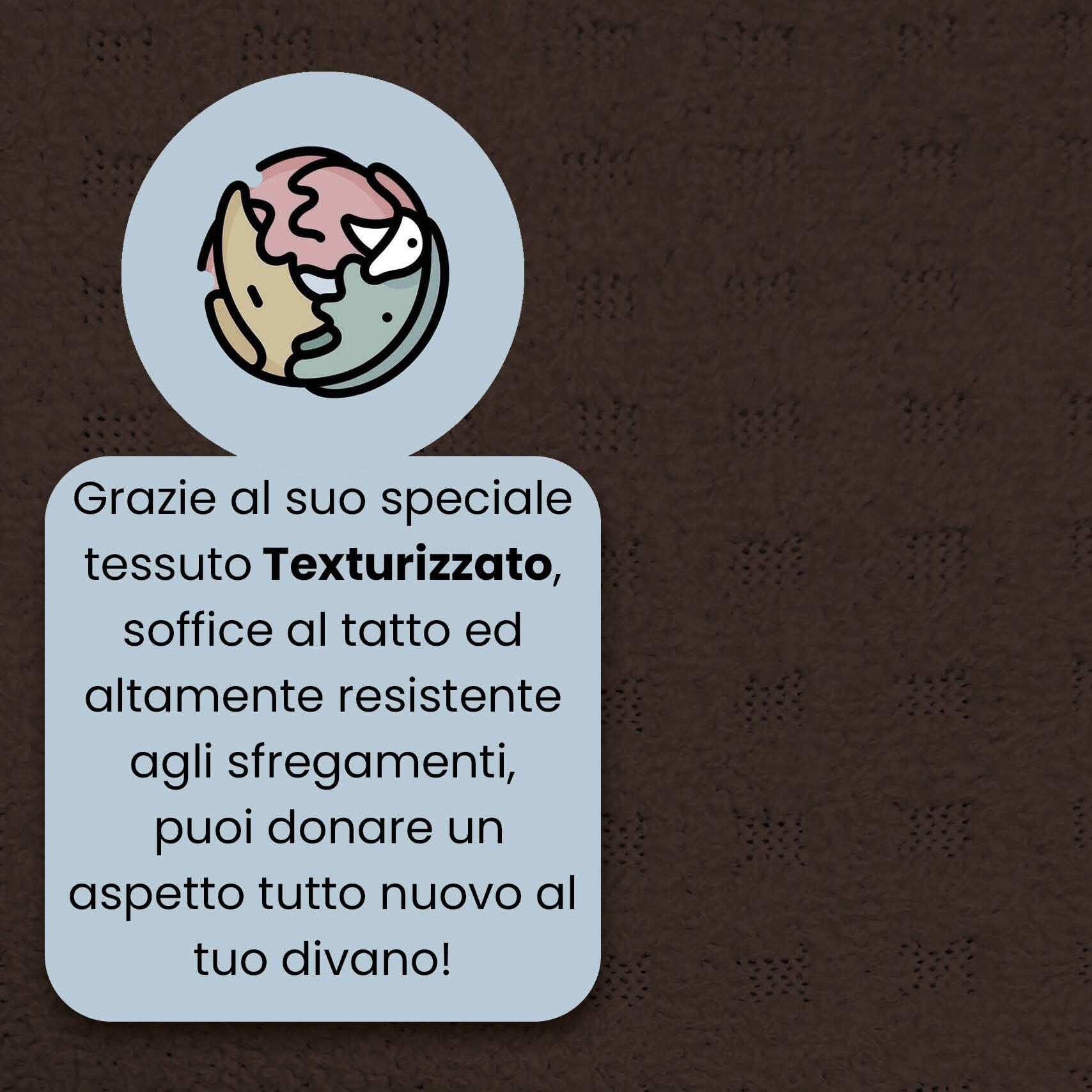 COPRIDIVANO IRIS, Elastico, Estensibile e Sagomato - MARRONE