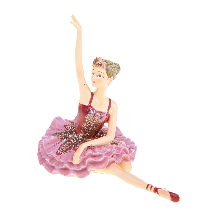 Ballerina H.8,5 Cm Seduta - Pezzi 4 - 9X8,5X5cm - Colore: Rosa - Bianchi Dino - Articoli Natalizi