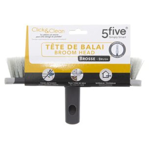 Tête de balai "Click & Clean" gris