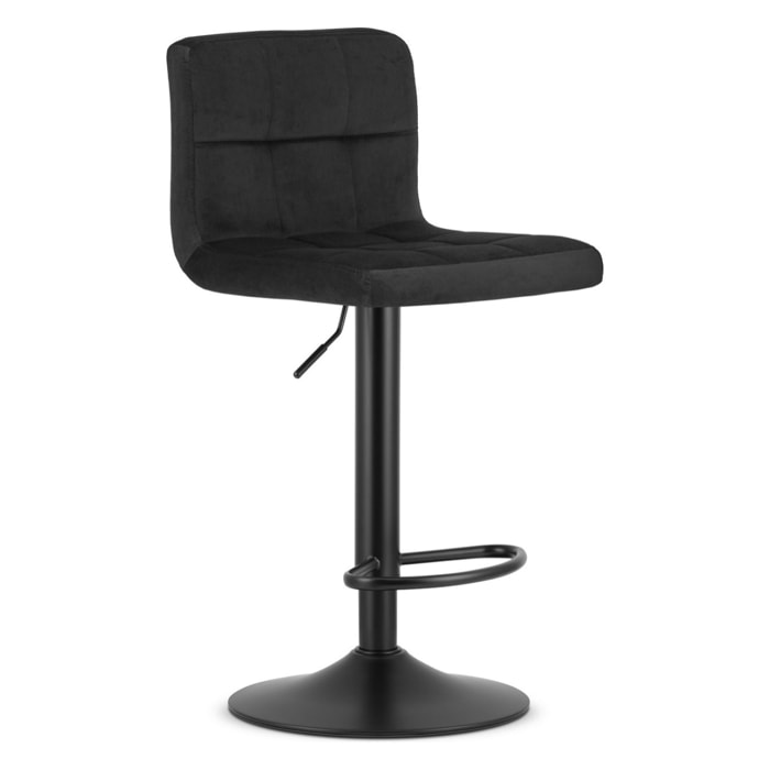 Set di 2 sgabelli bar girevoli Prot in velluto nero