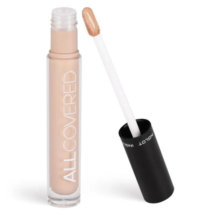 INGLOT All Covered Under Eye, Corrector de maquillaje, Alta cobertura, Anteojeras, Hidratante, Acabado natural, Waterproof, Con ingredientes antiedad y vitamina E, Formula vegana 4,2ML 105 Beige claro con subtono melocotón, pieles claras.