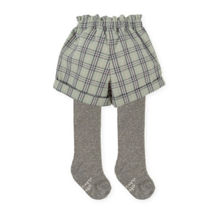 SHORT CUADROS CON LEOTARDOS GRIS - Gris