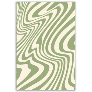 Tableau ondulations vert sauge Toile imprimée