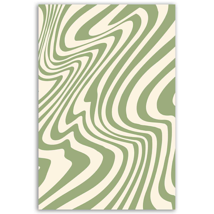 Tableau ondulations vert sauge Toile imprimée