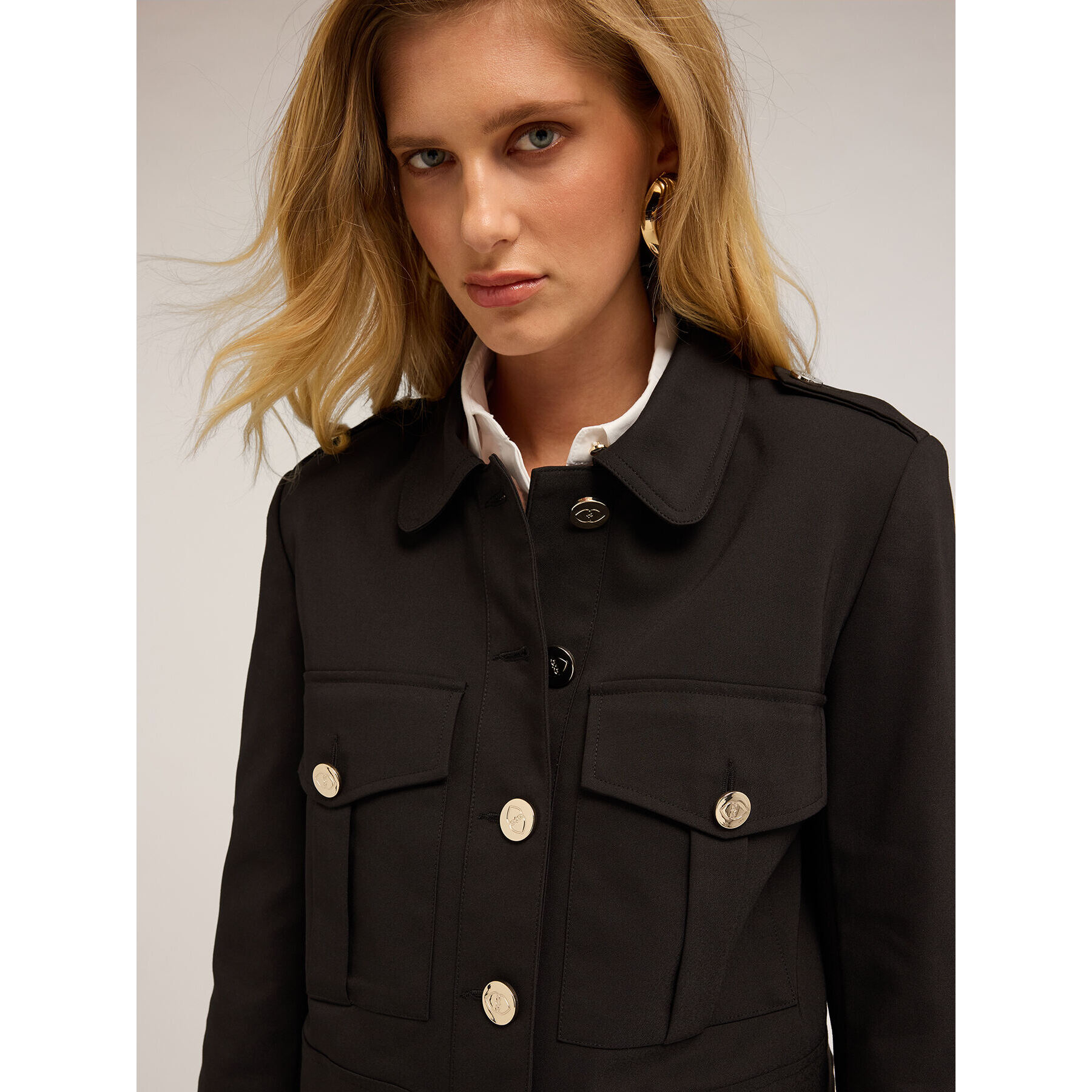 Motivi - Chaqueta corta con bolsillos - Negro