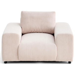 Garance - fauteuil en velours côtelé - Beige