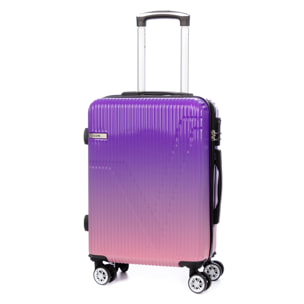 Maleta de cabina trolley de PP resistente a la rotura. Cerradura numérica, 4 ruedas dobles extraíbles y giratorias 360°.