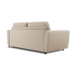 Canapé convertible "Audra" 4 places en velours beige